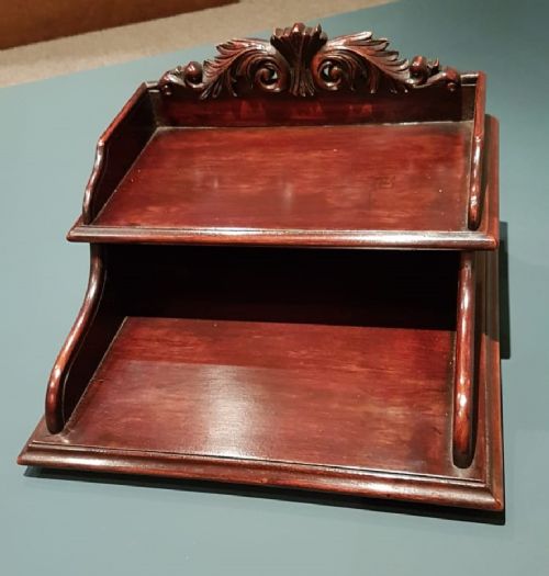 Antique Mahogany Desktop Filing Tray