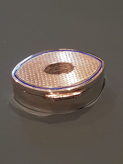 Antique Silver & Royal Blue Enamel Edge Box