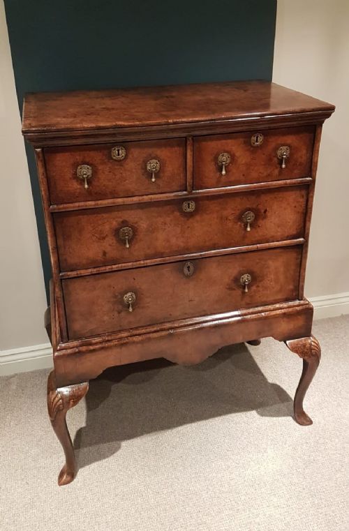 Superb Small George II Walnut Chest on Stand