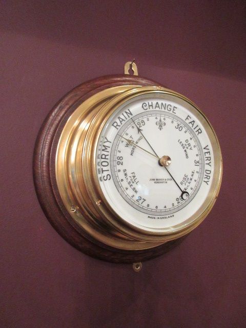 Antique Barker's of London Bulkhead Marine Barometer