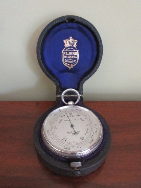Superb Antique Solid Silver Pocket Barometer