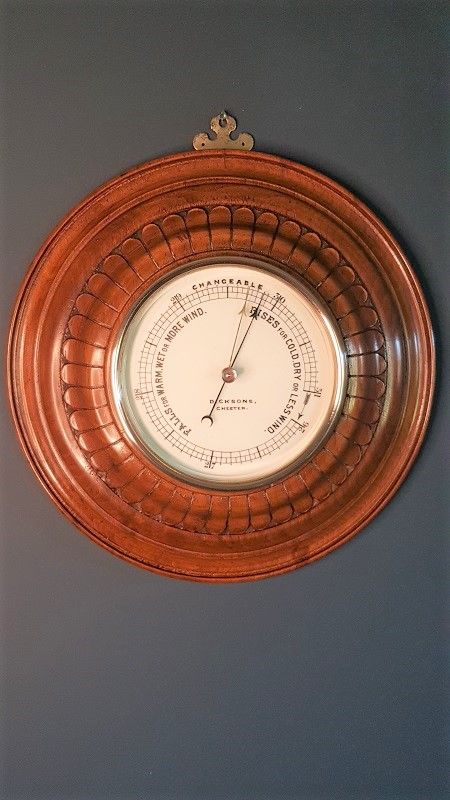 Antique Polished Walnut Chester Marine Barometer