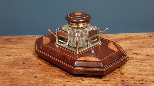 Antique Sheraton Inlaid Pen & Ink Stand