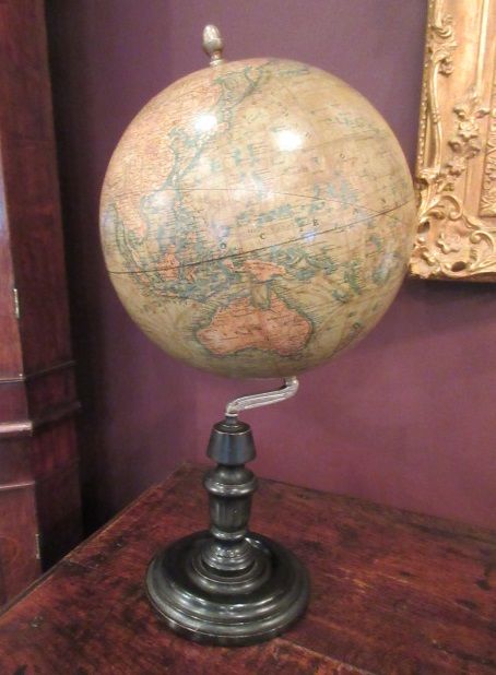 Antique French Plaster 10" Terrestrial Globe