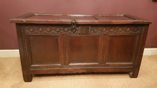 Period Oak Three Panel Coffer