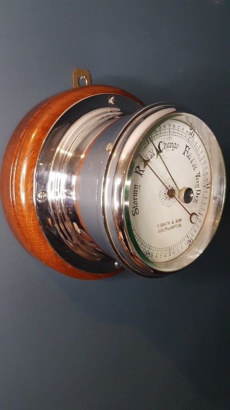 Superb Antique Marine Bulk Head Barometer