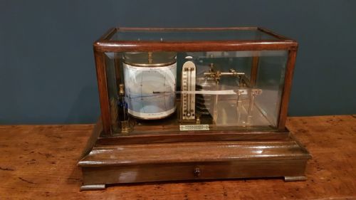 Antique Oak Cased Barograph by Armstrong of Manchester