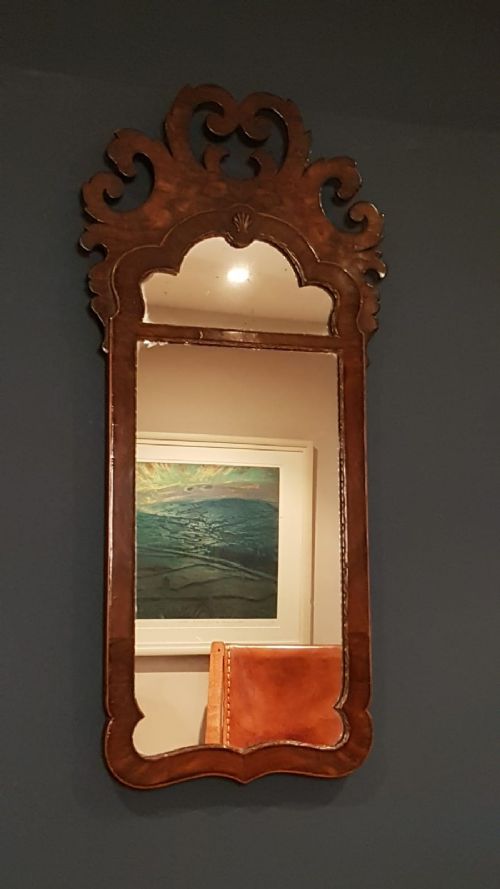 Antique George III Walnut Framed Mirror