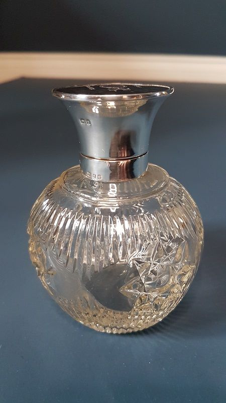 George V Period Silver and Tortoise Shell Scent Bottle