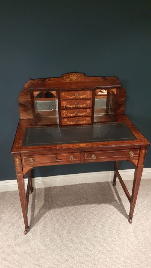 Inlaid Edwardian Rosewood Writing Desk