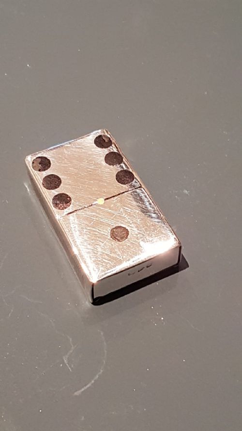 Rare Victorian Silver Domino Vesta Case