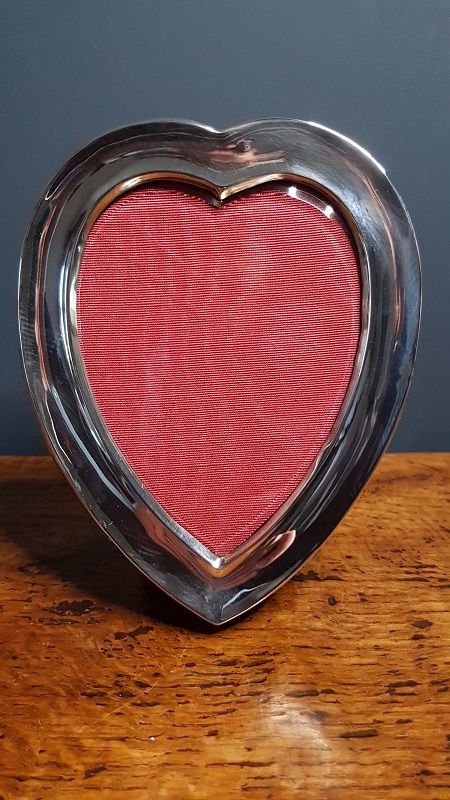 Late Victorian Silver Heart Shaped Photo Frame