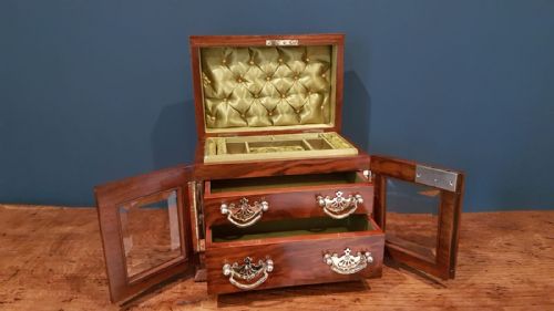 Victorian Figured Walnut Dome Top Jewellery Box
