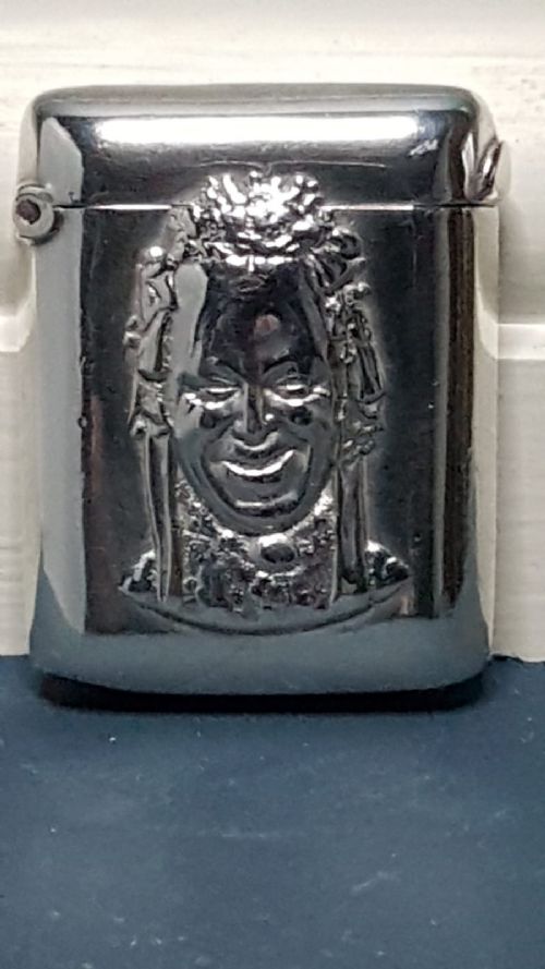 Victorian Silver Charlies Aunt Commemorative Vesta Case