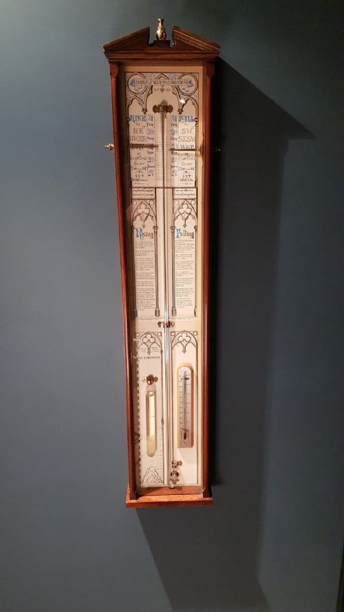 Antique Mahogany Cased Admiral Fitzroys Barometer