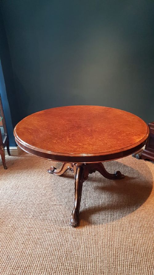Victorian Burr Walnut Circular Table