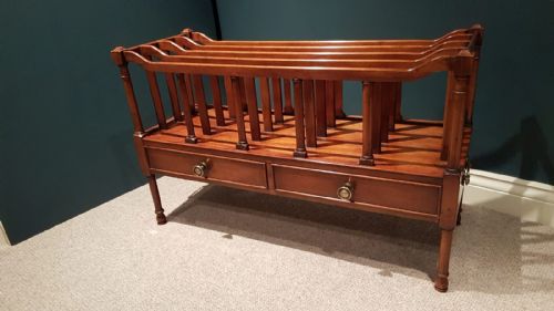 Early Victorian Walnut Folio Canterbury