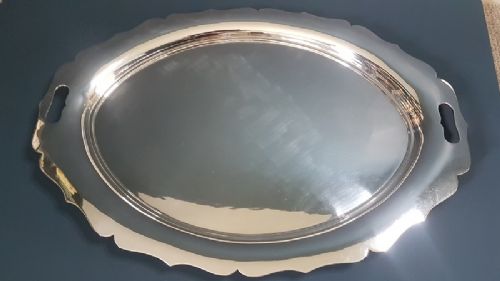 Large Heavy Victorian Silver Tray