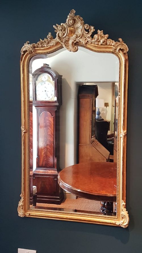 Large Mid Victorian Timber Gilt Mirror