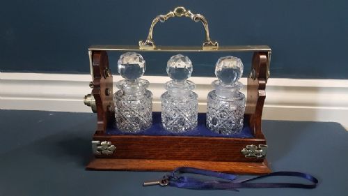 Victorian Betjamann's Three Bottle Liqueur Tantalus