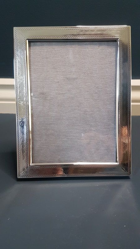 Antique Engine Turned Silver Photo Frame