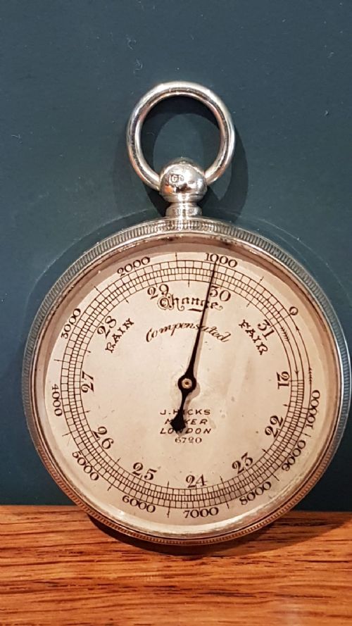 Antique Edwardian Silver Pocket Barometer