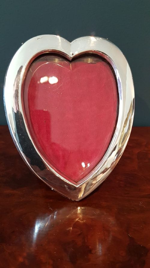 Victorian Silver Heart Shaped Photo Frame