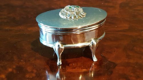 George V Silver Cat Motif Ring Box