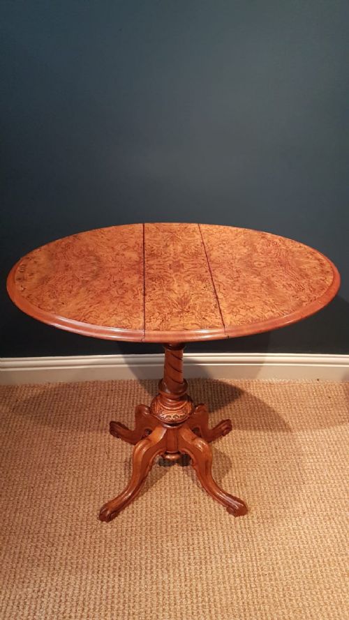 Fine Victorian Burr Walnut Sutherland Table