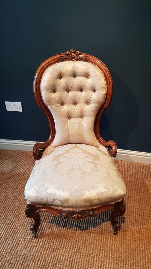 Victorian Carved Walnut Framed Chair