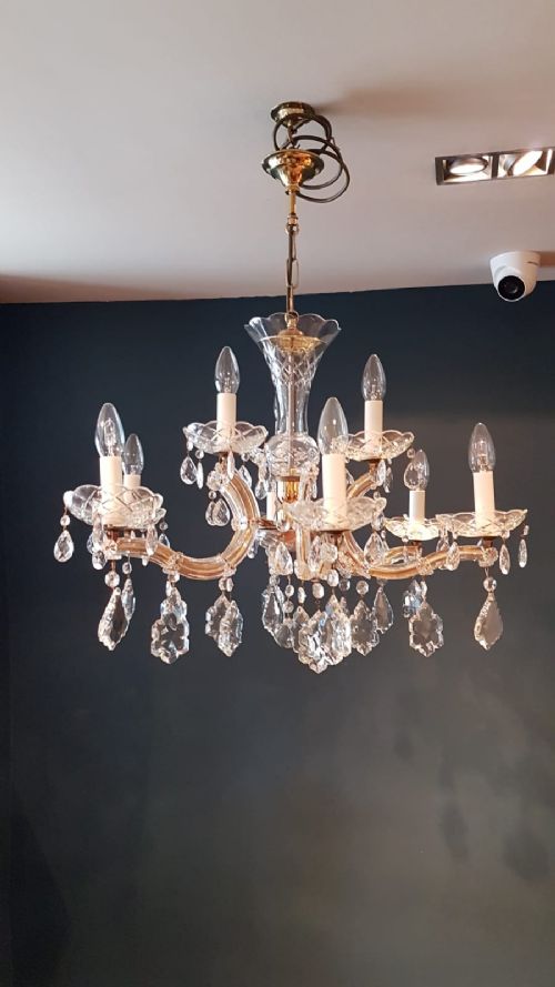 Fine Quality 1920'S Cut Crystal Chandelier