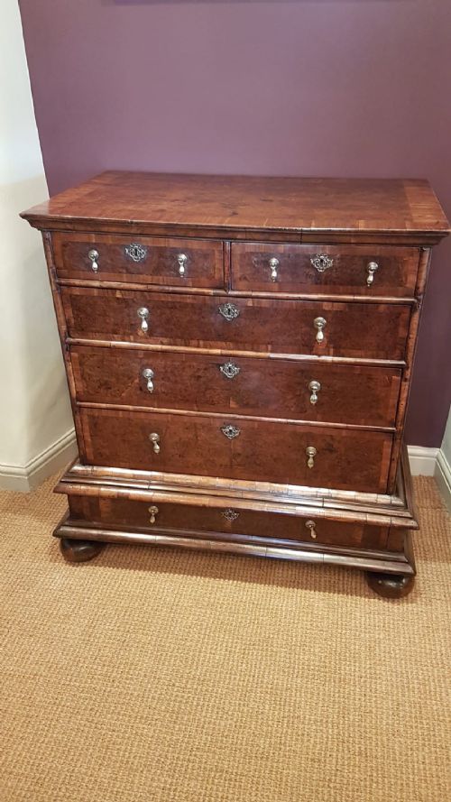 Fine William and Mary Period Walnut Chest