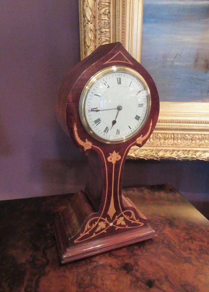 Antique Art Nouveau Inlaid Mantel Clock