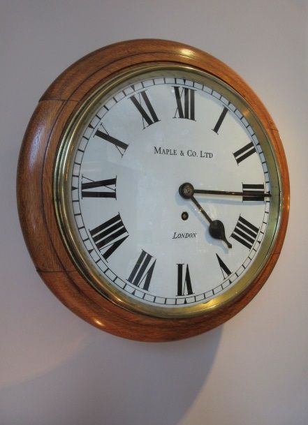 Antique Polished Oak Single Fusee London Wall Clock