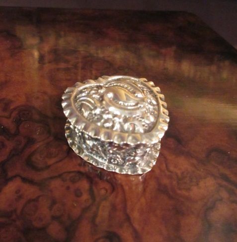 Victorian Silver Heart Shaped Trinket Box