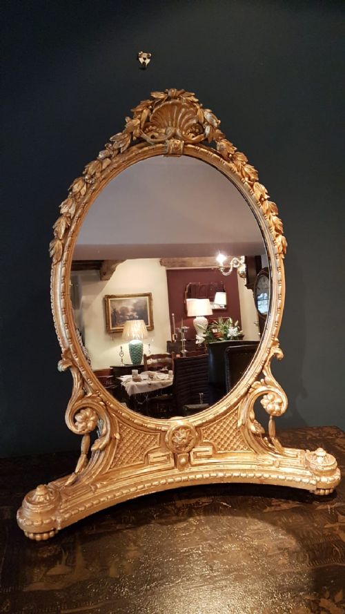 Superb Victorian Timber Gilt Dressing Table Mirror