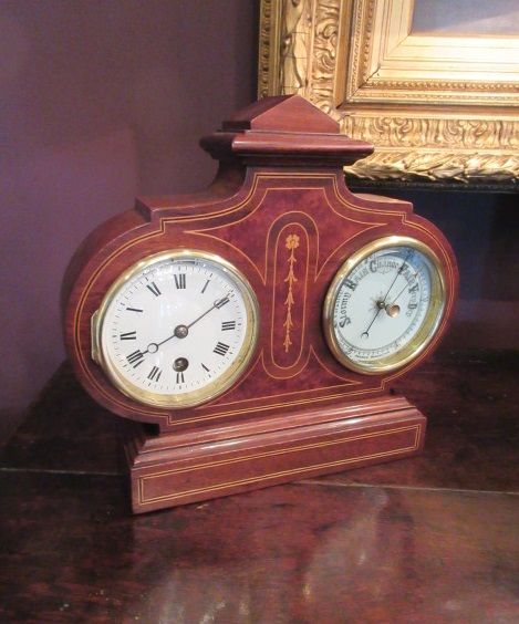 Top Quality Antique Inlaid Clock Barometer
