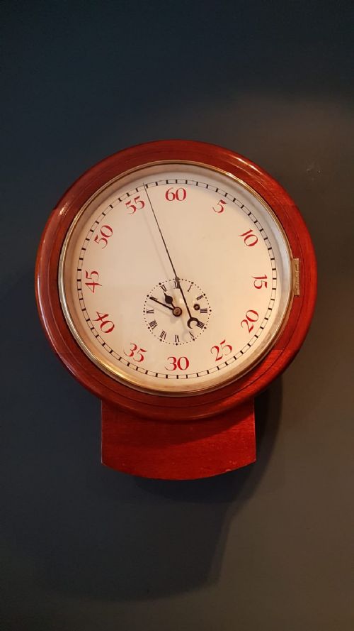 Rare Antique Drop Dial Fusee Seconds Sweep Wall Clock