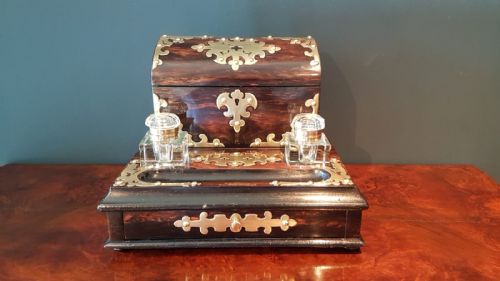 Early Victorian Coromandel Letter & Inkstand