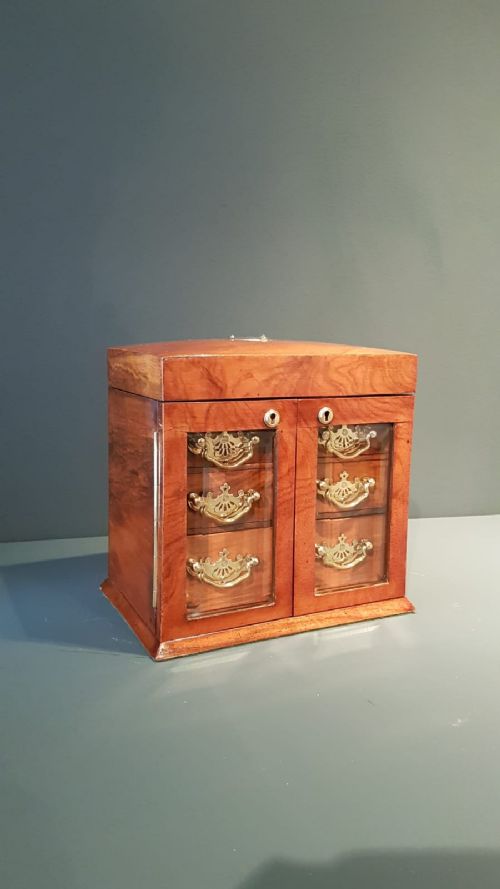 Victorian Figured Walnut Dome Top Jewellery Box