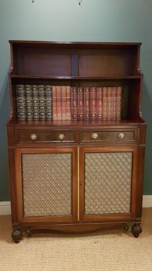 Fine Quality Regency Mahogany Bookcase Cabinet