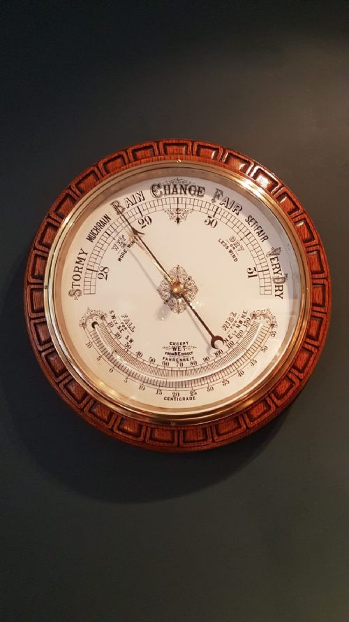 Superb Large Antique Carved Wheel Barometer