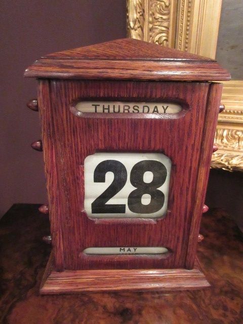 Large Antique Perpetual Desk Calendar