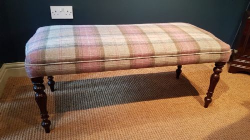 Early Victorian Rosewood Upholstered Double Stool