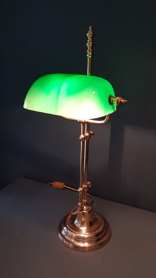 1930'S Brass Rise and Fall Bankers Lamp