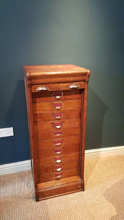 Late Victorian Oak Filling Cabinet