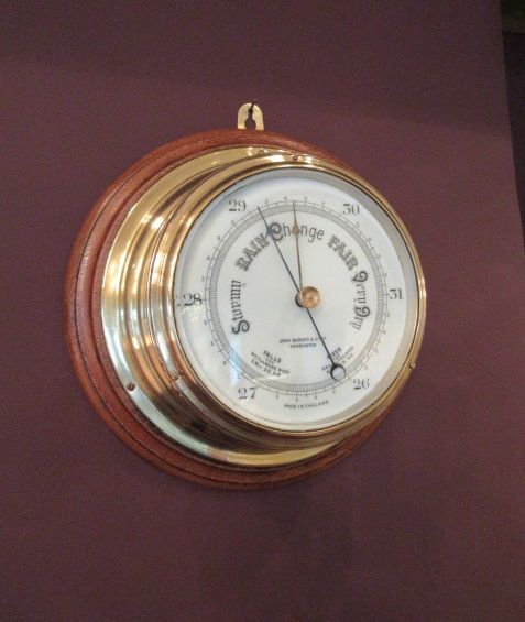 Antique London Bulkhead Marine Barometer
