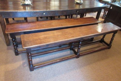 Pair of George III Period Oak Benches.c.1800