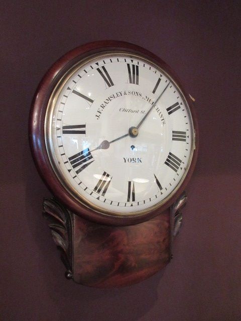 Early Victorian Single Fusee Drop Dial Wall Clock