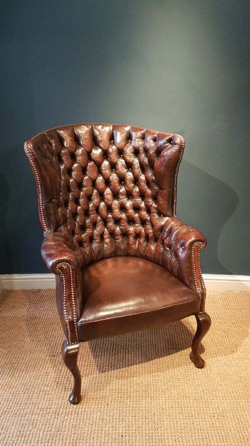 Superb 1920'S Antique Leather Arm Chair